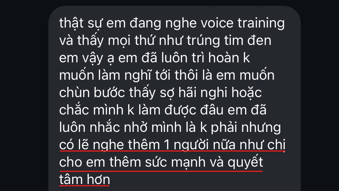 Phản hồi học viên về Voice training